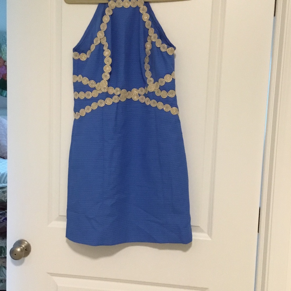 Great summer Lily Pulitzer dress with gold trim